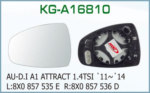 KG-A16810 Mirror Glass With Plate for Audi