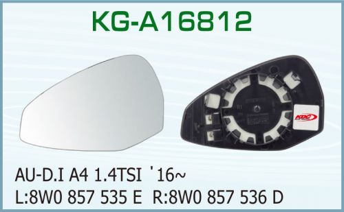 KG-A16812 Mirror Glass With Plate for Audi