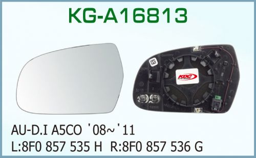 KG-A16813 Mirror Glass With Plate for Audi