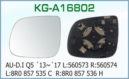 KG-A16802 Mirror Glass With Plate for Audi