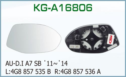 KG-A16806 Mirror Glass With Plate for Audi